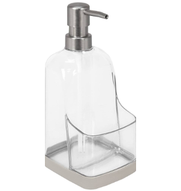 Tovolo Cora Soap Pump and Sponge Holder, gray/clear