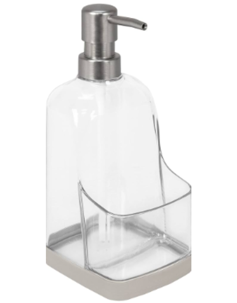 Tovolo Cora Soap Pump and Sponge Holder, gray/clear