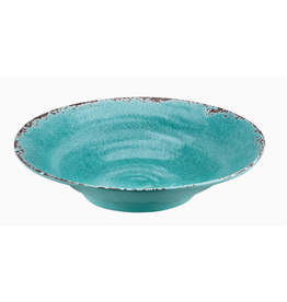 Supreme Housewares Crackle Melamine 16" Large Bowl, Turquoise