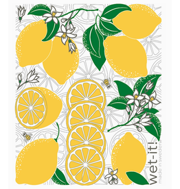 Wet-It Swedish Dish Cloth Lemons with Leaves, Bees