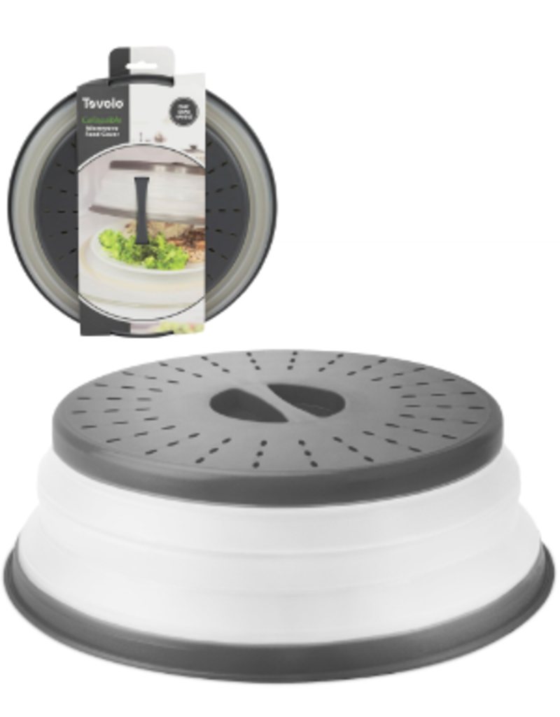 Tovolo Collapsible Vented Microwave Cover, Charcoal Gray, 10.5"