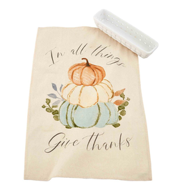 Mudpie Fall Gather Cracker Dish & Towel Set