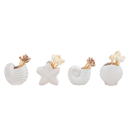 Mudpie Shell Toothpick Holder Set, SINGLE