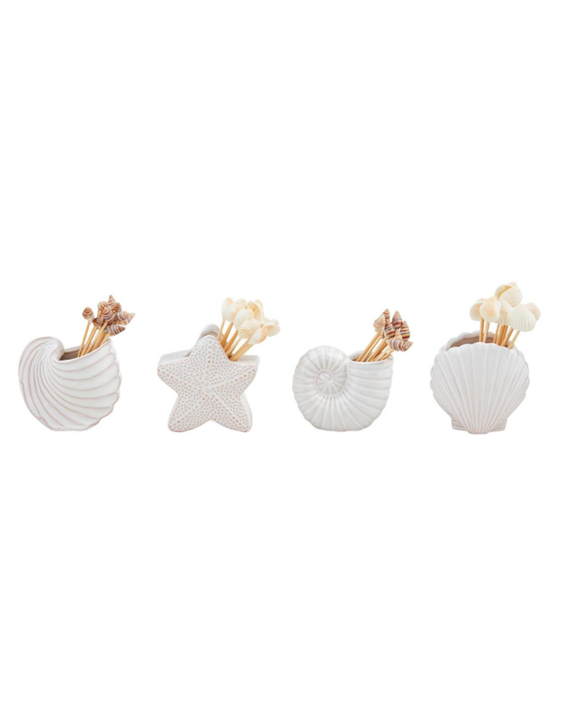 Mudpie Shell Toothpick Holder Set, SINGLE