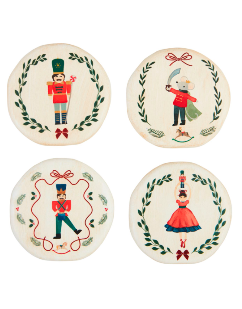 Mudpie Holiday Nutcracker Coasters, Set of 4