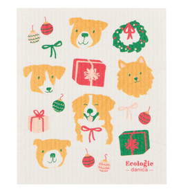 Now Designs Holiday Swedish Dish Cloth Holiday Hounds Dogs now