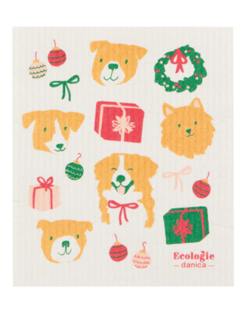 Now Designs Holiday Swedish Dish Cloth Holiday Hounds Dogs now