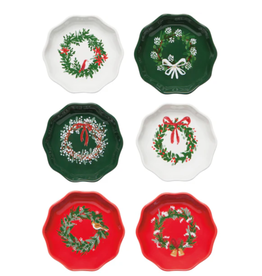 Now Designs Holiday Stamped Bowl 4" Wreaths, SINGLE