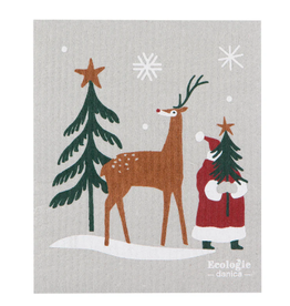 Now Designs Holiday Swedish Dish Cloth Santa's Reindeer now