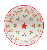 Now Designs Holiday Stamped Bowl 4" Santa's Reindeer