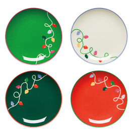 Now Designs Holiday Appetizer Plate, Christmas Lights, 6", SINGLE