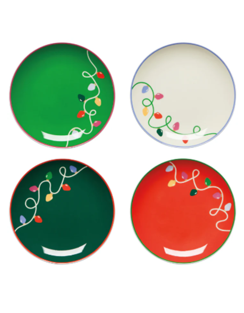 Now Designs Holiday Appetizer Plate, Christmas Lights, 6", SINGLE