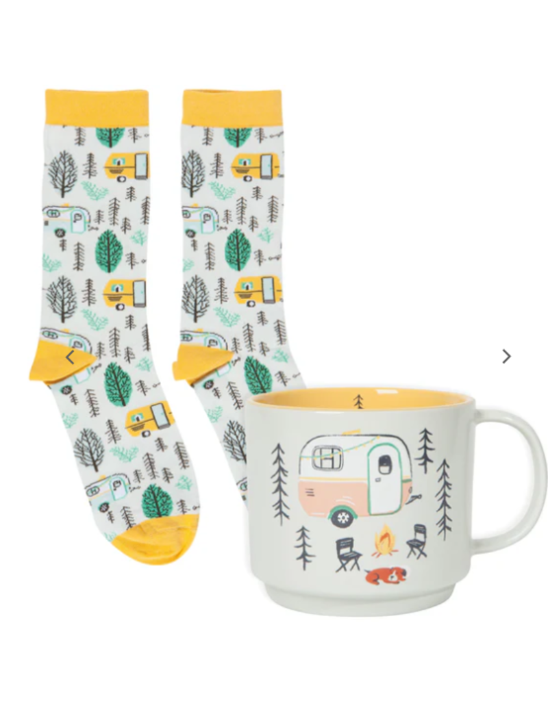 Now Designs Mug & Socks Gift Set, Happy Camper