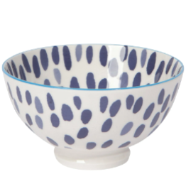 Now Designs Stamped Bowl 4" Blue Spots