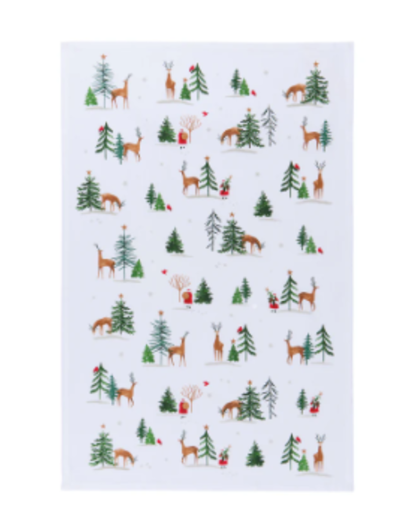 Now Designs Holiday Dish Towel Santa's Reindeer