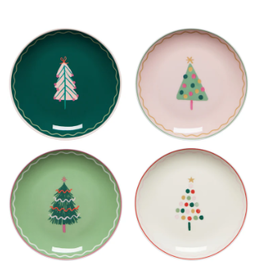 Now Designs Holiday Appetizer Plate, GLITZmas Trees, 6" SINGLE