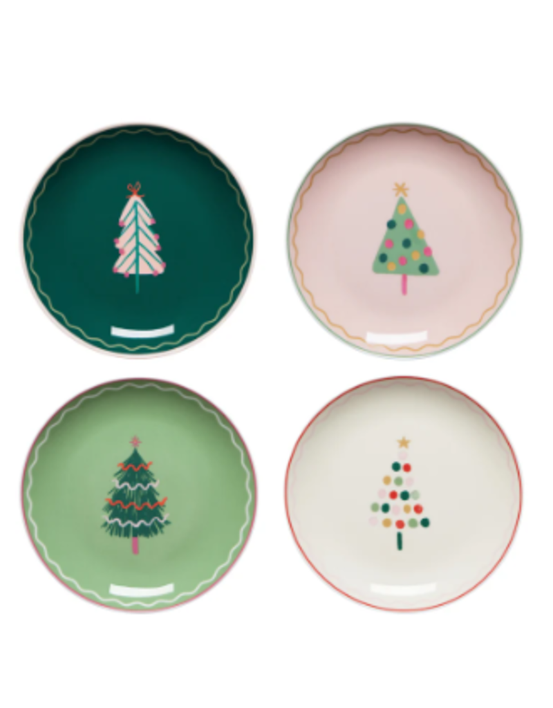 Now Designs Holiday Appetizer Plate, GLITZmas Trees, 6" SINGLE