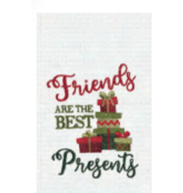 C and F Home Holiday Dish Towel, Friends Are Best Presents, waffle weave