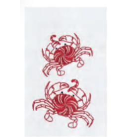 C and F Home Holiday Dish Towel, Peppermint Crabs, floursack