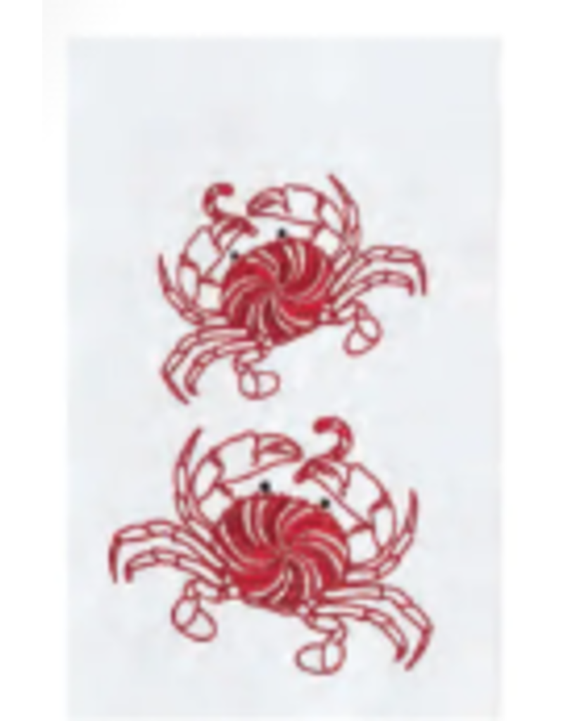 C and F Home Holiday Dish Towel, Peppermint Crab, floursack