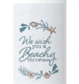 C and F Home Holiday Dish Towel, Beachy Christmas, floursack