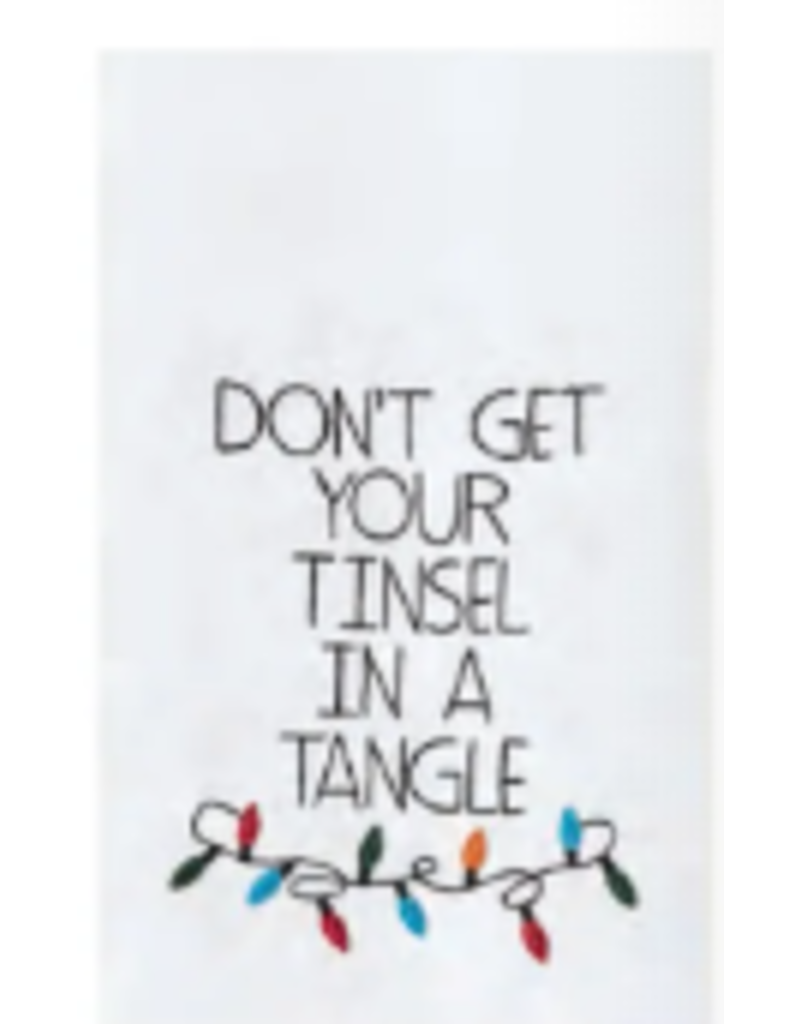 C and F Home Holiday Dish Towel, Tinsel in a Tangle, floursack