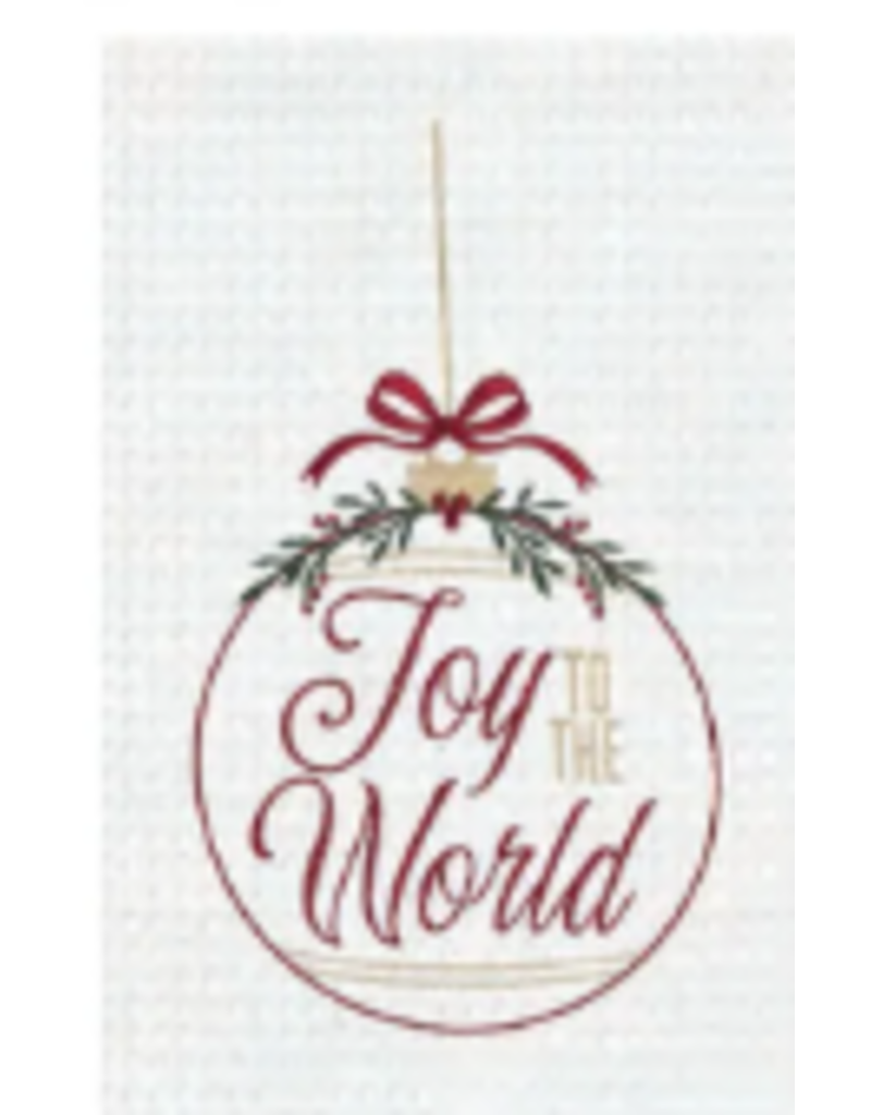 C and F Home Holiday Dish Towel, Joy to the World ORNAMENT, waffle weave