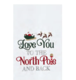 C and F Home Holiday Dish Towel, To the North Pole and Back, floursack