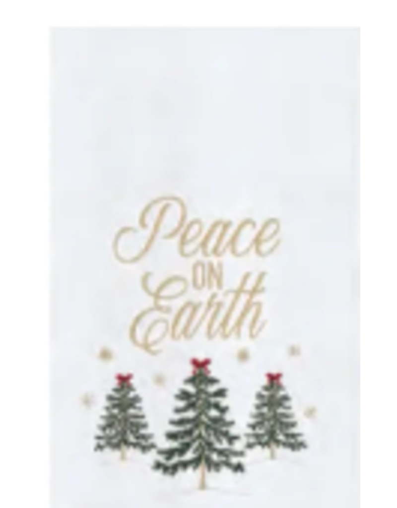 C and F Home Holiday Dish Towel, Peace on Earth Forest, floursack