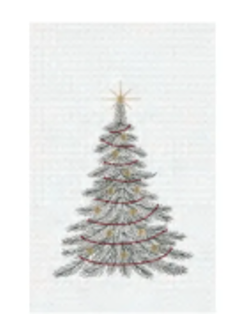 C and F Home Holiday Dish Towel, Traditional Christmas Tree, waffle weave