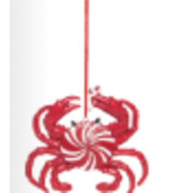 C and F Home Holiday Ornament, Peppermint Crab