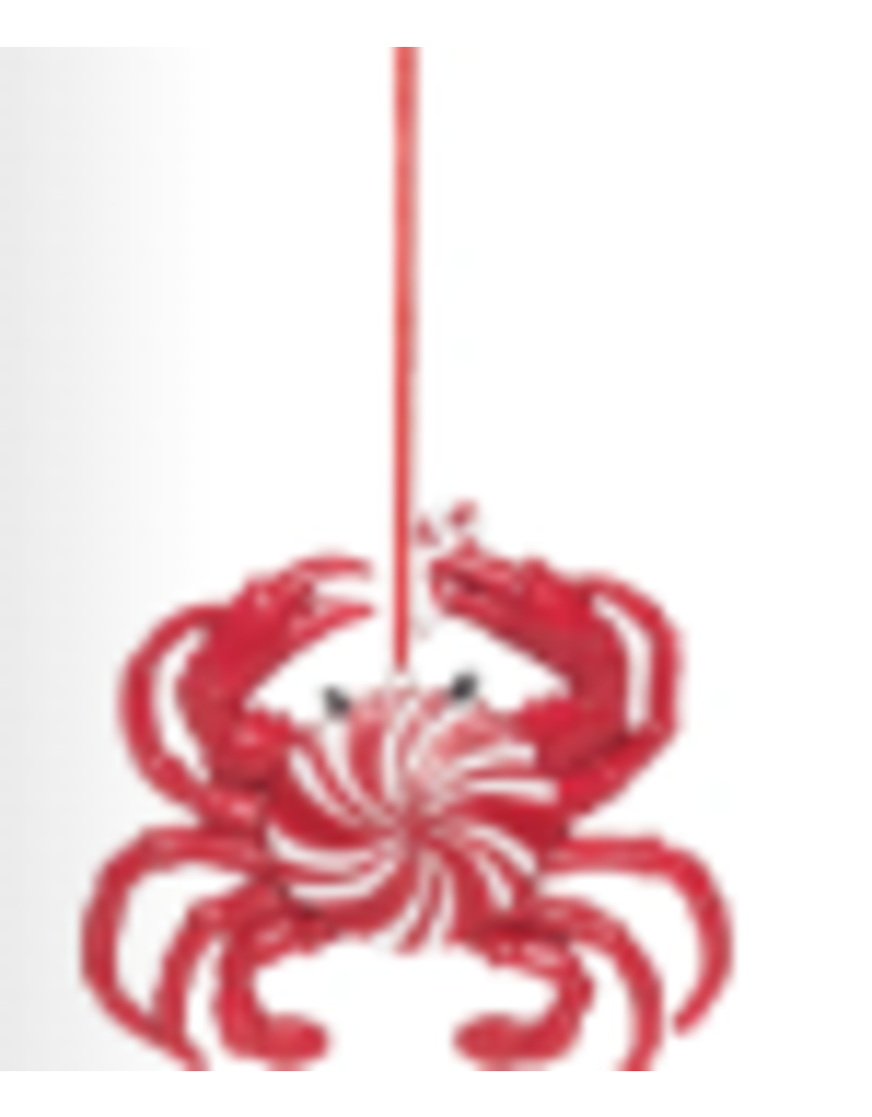 C and F Home Holiday Ornament, Peppermint Crab