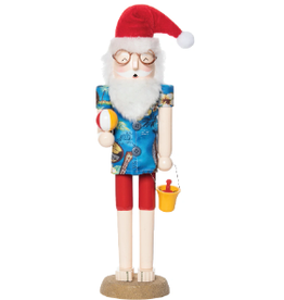 C and F Home Holiday Nutcracker Figurine, Beach Santa With Bucket