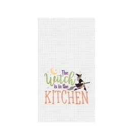 C and F Home Halloween Towel, Witch in Kitchen, waffle weave