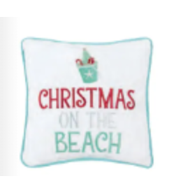 C and F Home Holiday Pillow, Christmas on the Beach