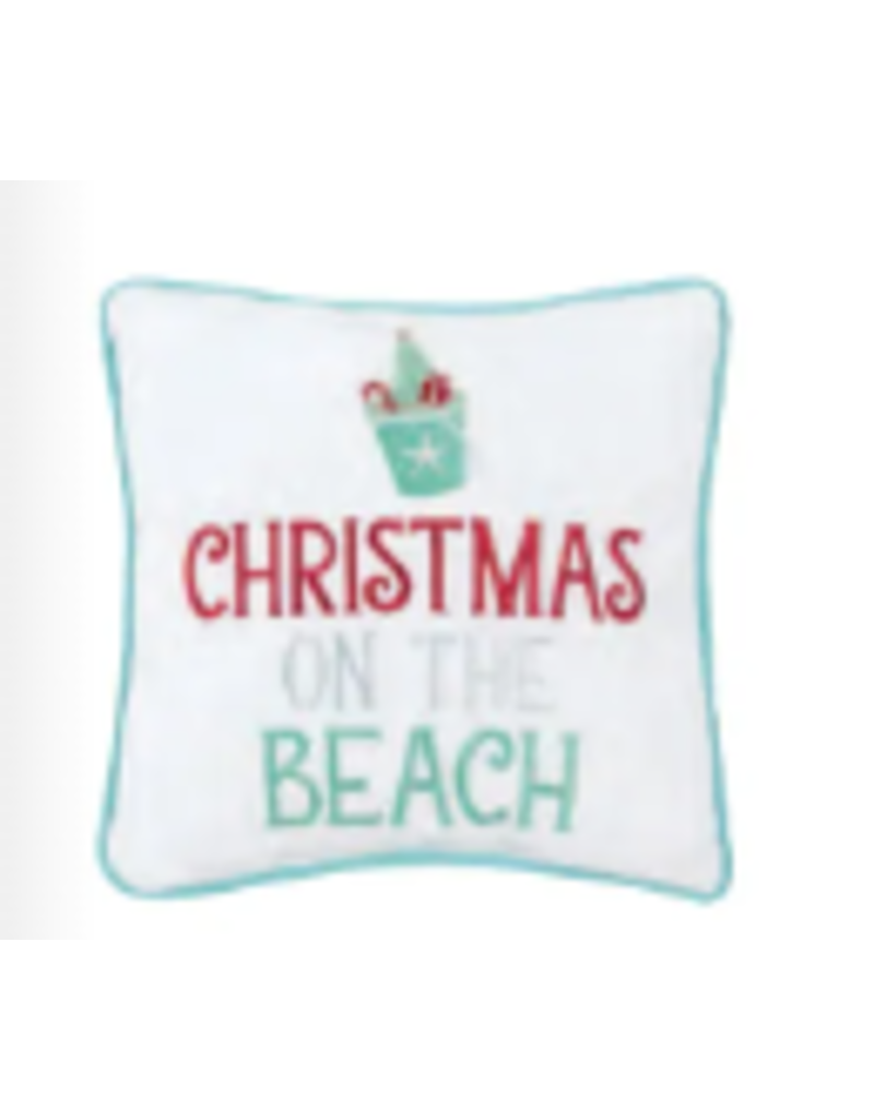 C and F Home Holiday Pillow, Christmas on the Beach