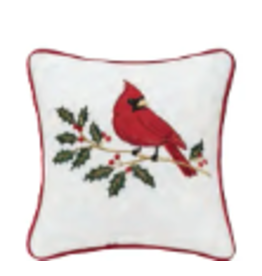 C and F Home Holiday Pillow, Cardinal Holly