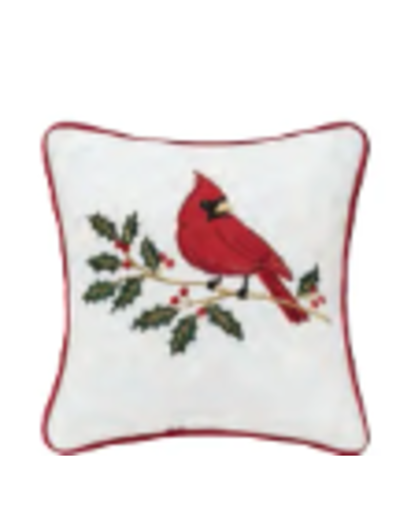 C and F Home Holiday Pillow, Cardinal Holly