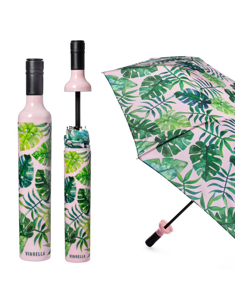 Vinrella Wine Bottle Umbrella - Tropical Paradise-gr & pnk