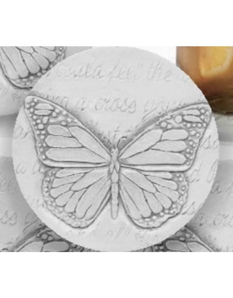 Hand-Crafted Absorbent Ceramic Coaster, Butterfly, SINGLE disc