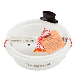 Mudpie Holiday Bowl and Spreader, SNOWMAN, Dipping All the Way