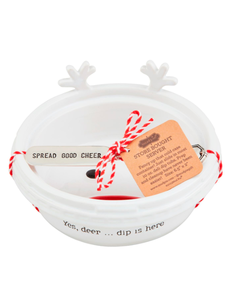 Mudpie Holiday Bowl and Spreader, DEER, Spread Good Cheer