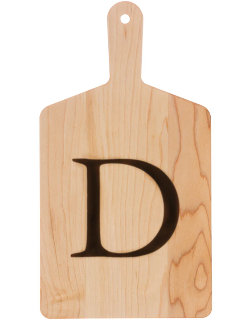 JK Adams Monogrammed Maple Cheese Board- ''D''