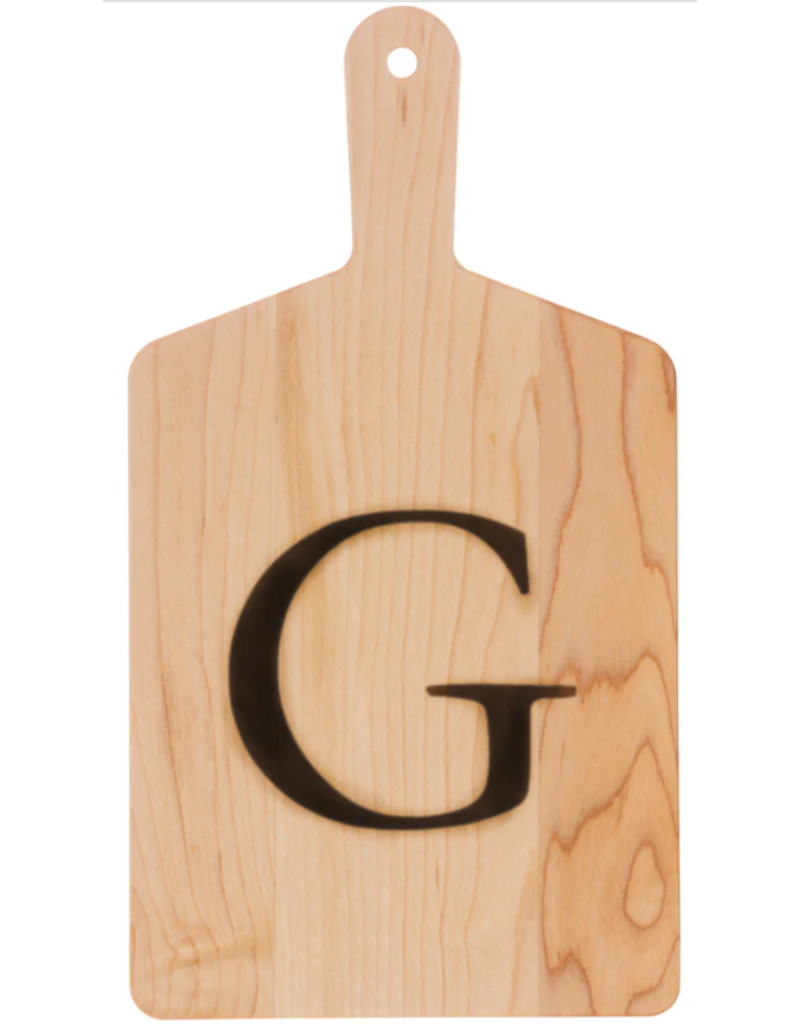 JK Adams Monogrammed Maple Cheese Board- ''G"