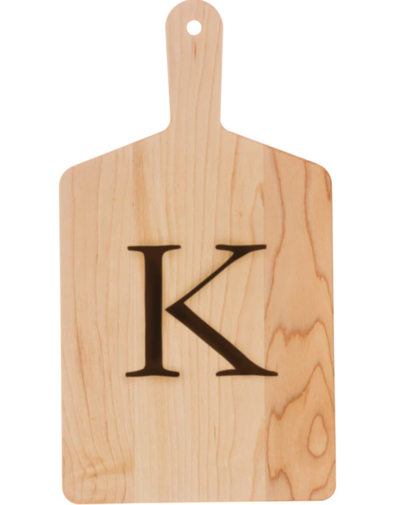 JK Adams Monogrammed Maple Cheese Board- ''K"