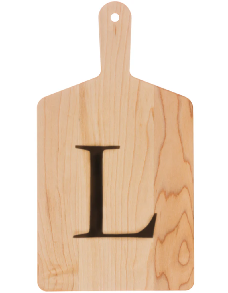 JK Adams Monogrammed Maple Cheese Board- ''L"