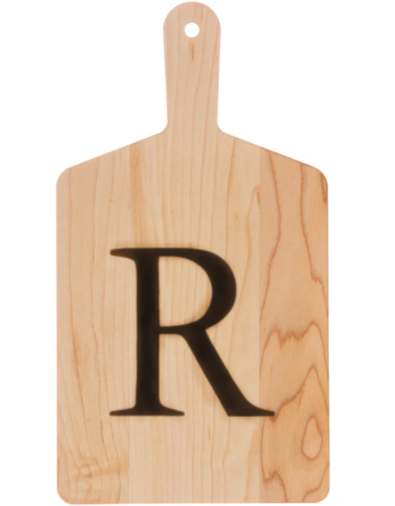 JK Adams Monogrammed Maple Cheese Board- ''R''