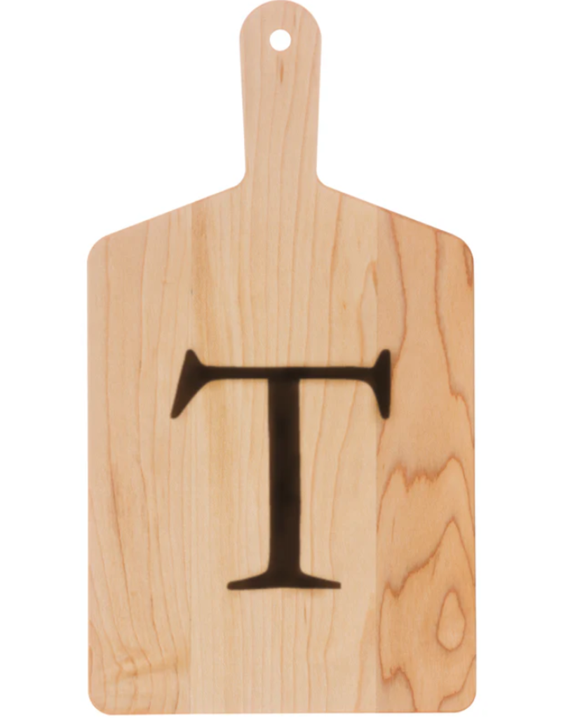JK Adams Monogrammed Maple Cheese Board- ''T'' disc
