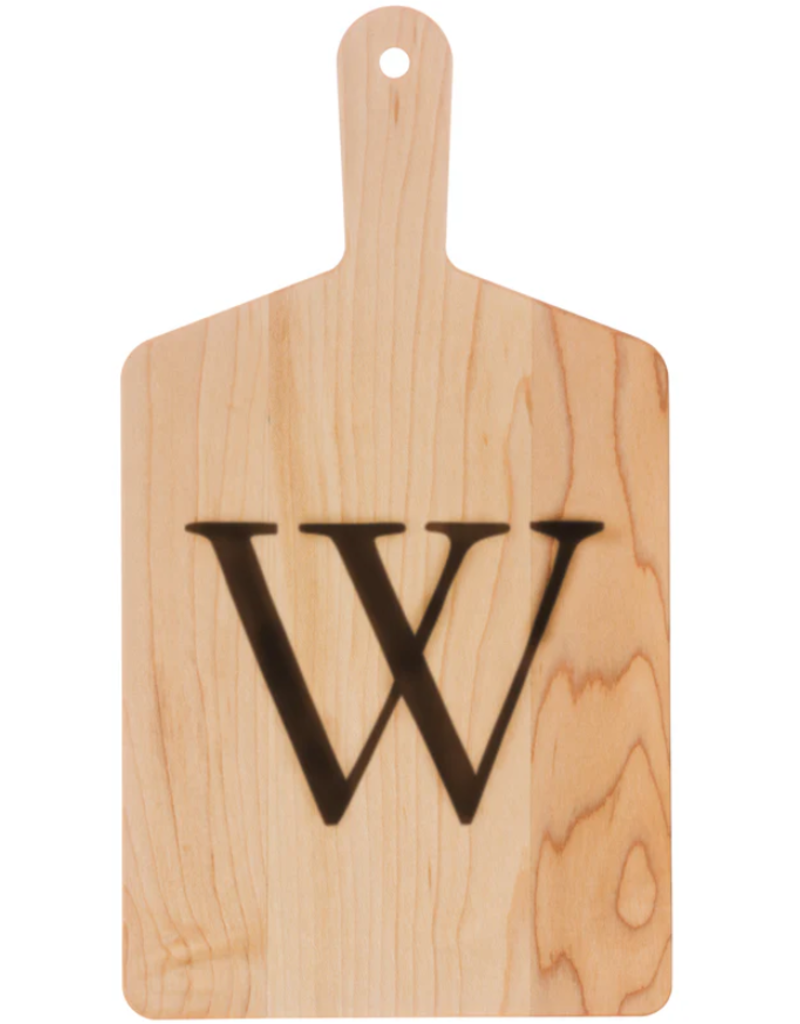 JK Adams Monogrammed Maple Cheese Board- ''W''