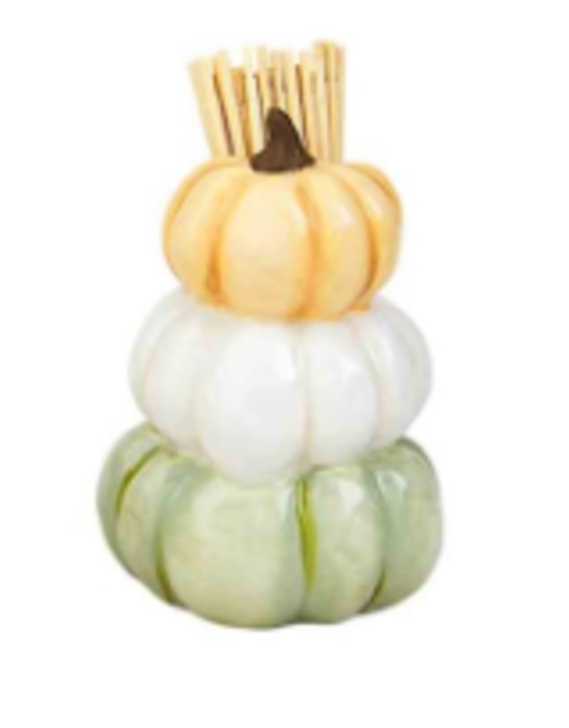 Mudpie Fall Gather Toothpick Set, 3 Stacked Pumpkins